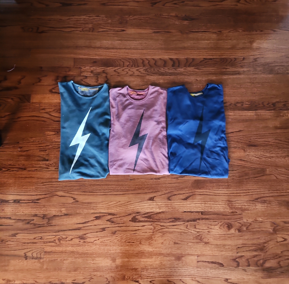3 Aviator Nation Lightning Bolt Long Sleeve Thermal Tees- See Description Below